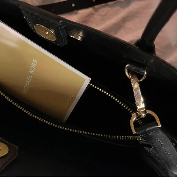 Michael Kors Black Leather Tote Bag - Picture 4 of 7